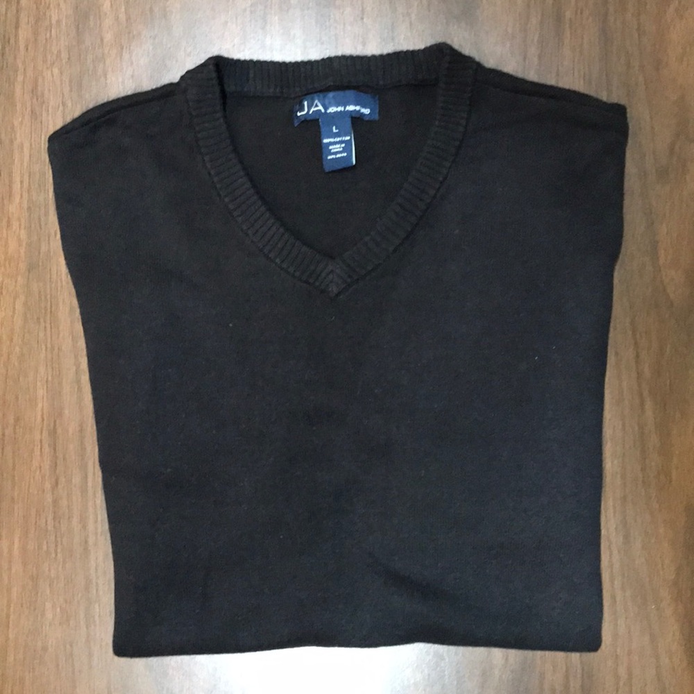 John Ashford Men’s Sweater, Black, Large